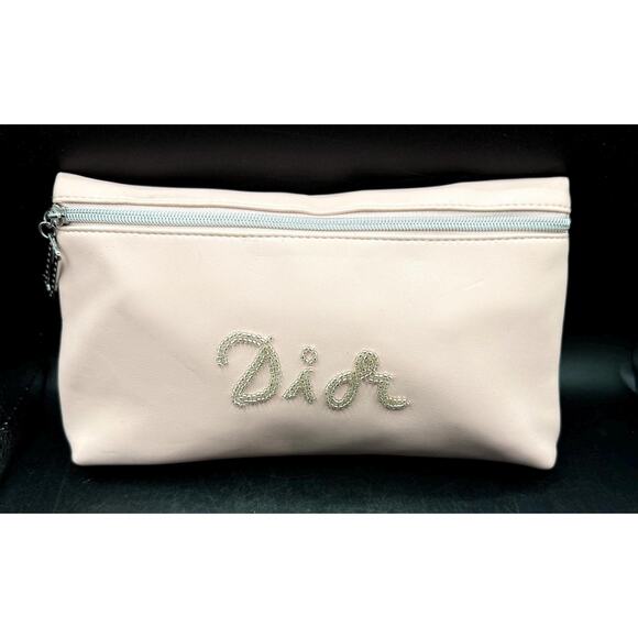 Christian Dior Baby Pink Beaded Makeup Cosmetic Bag Official Not A Reproduction! - Picture 1 of 10